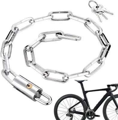 Immagine prodotto di Lucchetto per moto - Lucchetto per bici - Antifurto - Acciaio ad alta resistenza - Lunghezza 60 cm - Nero - Sicurezza per biciclette