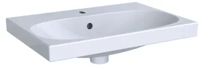 Produktbild von Waschtisch ACANTO Compact 600 x 420 mm, mit Hahnloch, mit Überlauf weiß-alpin   GEBERIT