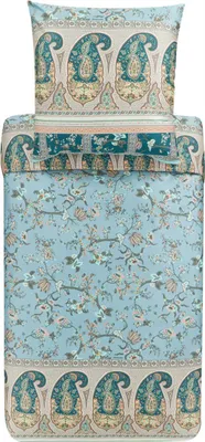Produktbild von Bassetti Mako-Satin Bettwäsche-Garnitur Genova Farbe Grün-V1 Größe 155x220 + 1x 80x80  100% Baumwolle
