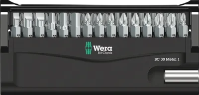 Image de Jeu d'embouts avec support  Bit-Check 30 Metal 1, 30 pièces - WERA - 05057434001