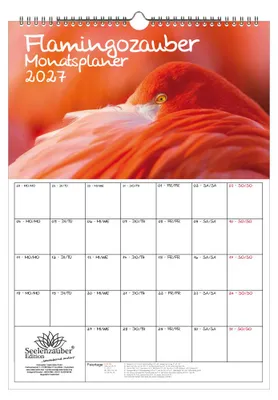 Produktbild von Flamingozauber Planer DIN A3 Kalender für 2027 Flamingo - Seelenzauber