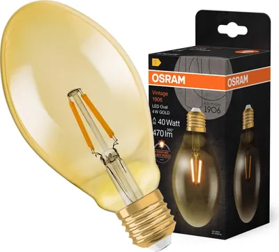 Zdjęcie produktu dla Żarówka LED Dekoracyjna E27 4W = 40W 470lm 2400K Ciepła 300° Vintage 1906 Osram