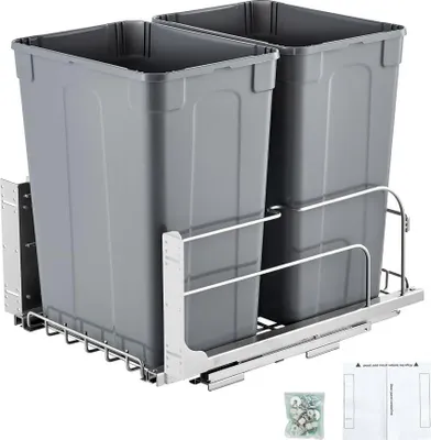 Produktbild von Doppelter Ausziehbarer Abfallbehälter - Soft-Close Küchenmülleimer - 35 Liter x2 Kapazität