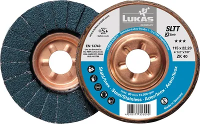 Produktbild von LUKAS Fächerscheibe SLTT ZK Ø 125 mm Körnung 40 flach - A27201250400065A