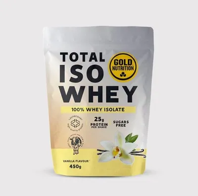 Zdjęcie produktu dla Gold Nutrition Protein Total ISO Whey 450 g | Najwyższej jakości suplement białkowy, wanilia