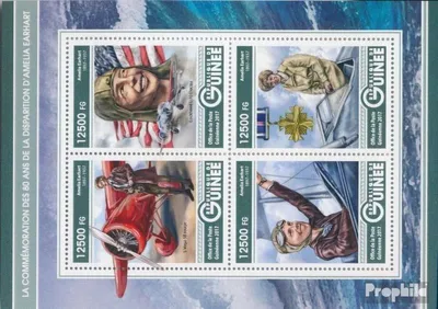 Produktbild von Briefmarken Guinea 2017 Mi 12351-12354 Kleinbogen (kompl. Ausgabe) postfrisch Amelia Earhart