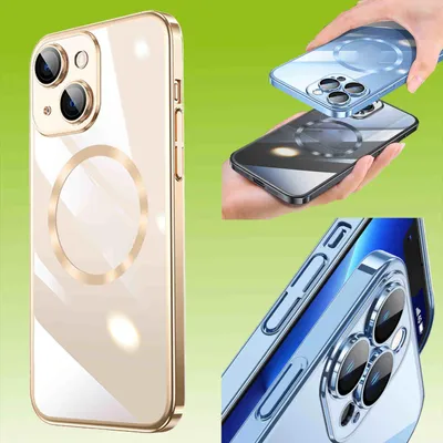 Produktbild von Für iPhone 13 Electroplating TPU Silikon Etuis Handy Hülle Transparent Gold