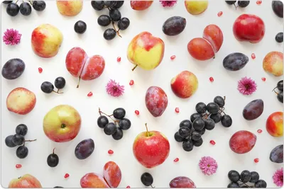 Produktbild von Küchenmatte 150x225 cm Vinylmatte Bodenmatte Dekoration - Weiße Farbige Früchte