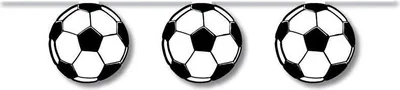 Produktbild von Papierfahnen-Kette 5m 12 Fußbälle / Fußball