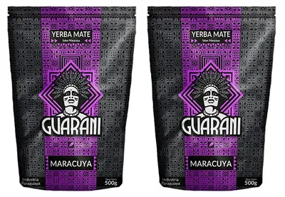 Produktbild von Guarani - Mate Tee Set Maracuya 2x500g - Mit Maracuja - Traditionell Rauchig - Viel Staub - Intensive Yerba Mate Paraguay 1kg