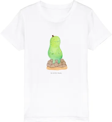 Produktbild von Mr. & Mrs. Panda Kleinkinder T-Shirt Schildkröte Pause 7-8 Jahre (122/128) - Weiß - Geschenk, Kinder Jungen, Mädchen, Achtsam, Panzer, Entspannen, Kindershirt, Baumwoll