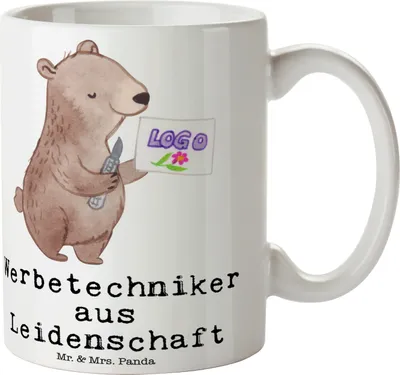 Produktbild von Mr. & Mrs. Panda Kaffeebecher Werbetechniker Leidenschaft - Weiß - Geschenk, Motivtasse, Teebecher, Tasse, Teetasse, Kaffeetasse, Pott
