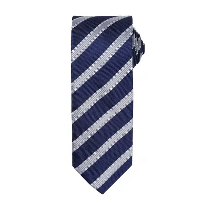 Image de Cravate gaufrée Premier pour hommes (2 pièces/paquet) RW6950 (taille unique) (bleu marine / argent)