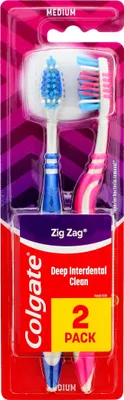 Produktbild von COLGATE Zig Zag Szczoteczki do zębów Medium 2 sztuki (1+1 gratis)