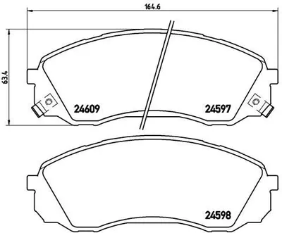 Produktbild von Brembo Bremsbelagsatz, Scheibenbremse Vorderachse P 30 041