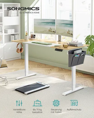 Produktbild von SONGMICS Höhenverstellbarer Schreibtisch elektrisch 160cm Memory-Funktion mit 4 Höhen pastellgelb