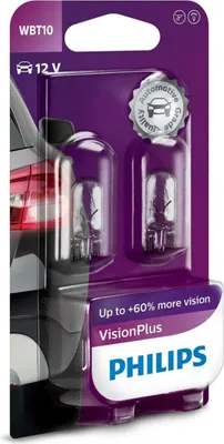 Obrázok produktu pre Philips VisionPlus 12040VPB2, 6 W, 12 V, WBT10, 2 kusov