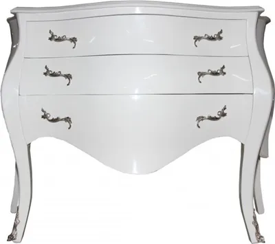 Produktbild von Casa Padrino Barock Kommode Weiß / Silber 120 cm - Möbel