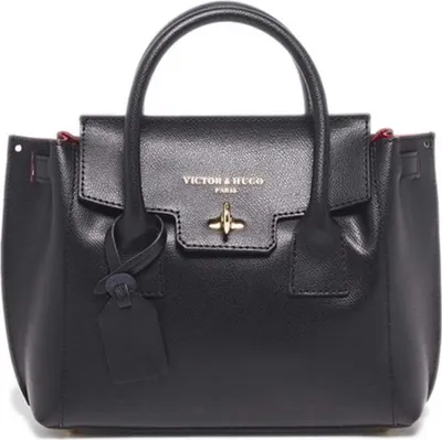 Produktbild von Klassische schwarze Damenhandtasche aus Leder von Victor & Hugo