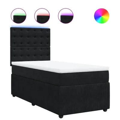 Immagine prodotto di vidaXL Letto a molle con materasso nero 90x200 cm in velluto