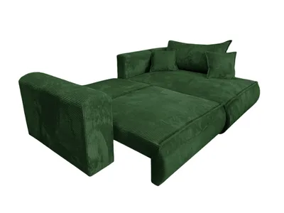 Obrázek produktu pro Rohová sedací souprava Berlin 255x160 Zelená CORD s funkcí spaní a postelovým boxem POSO 14 Pravá