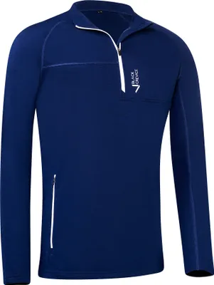 Produktbild von BLACK CREVICE - Herren Langarm Zip Shirt aus Merino Wolle - mulesingfrei | Midlayer | Farbe: Navy | Gr: M