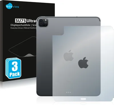 Produktbild von 3x Für Apple iPad Pro 11" 2020 (Rückseite, 2. Gen.) Schutzfolie Savvies Displayschutz Display Schutz Folie Klar Transparent