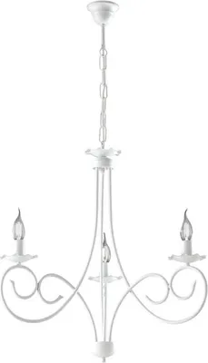 Imagen del producto de Alma: Lámpara de techo de hierro lacado en blanco con detalles decorativos en estilo "shabby chic", 3 luces. Diámetro: 50 cm. Modelo: BL130-3-BCO