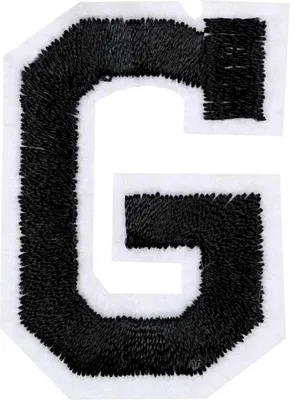 Produktbild von 1 Buchstaben Aufbügler, 15-43x45mm, Applikation, Aufnäher, schwarz, Buchstaben & Zeichen:G