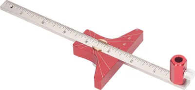 Image de Règle pour le travail du bois Double échelle claire en alliage d'aluminium Règle en T pour le marquage des angles Outil de traçage pour la mesure