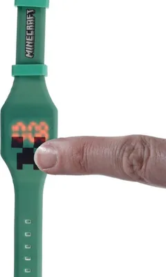 Produktbild von Minecraft Digitale Silikon Armbanduhr, 23 cm lang, 3 cm breit, 0,5 cm dick