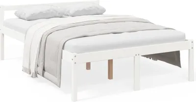 Produktbild von Seniorenbett Weiß 140x190 cm Massivholz Kiefer