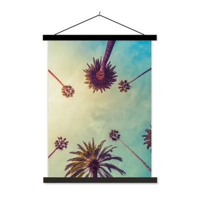 Produktbild von MuchoWow® Textilposter Palme - Himmel - Bäume - Sommer - Tropisch 120x160 cm mit schwarzem Rahmen - Magnetischer
