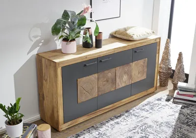 Produktbild von MASSIVMOEBEL24 Sideboard Sheesham 170x40x82 gebeizt TURIN #09