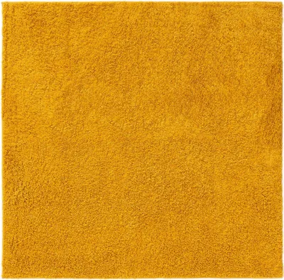 Produktbild von benuta Teppich Wohnzimmer Soho Gelb 160x160 cm Hochflorteppich Wohnzimmerteppich Quadratisch Rutschfest Flauschig Plüsch Shaggy Weich