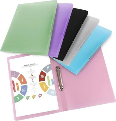 Produktbild von Famanu Ringmappen A4 - 12 Stück, 25 mm Höhe, 2 Ringe, 6 Farben - PP Ringmap für Büro und Schule