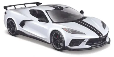 Produktbild von Maisto 31534 - Modellauto - Chevrolet Corvette Stingray Coupe High Wing '21 (weiß, Maßstab 1:24)