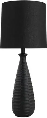 Produktbild von HOME DELUXE Große Tischlampe mit Stoffschirm MELVA - Schwarz | Tischleuchte Schreibtischlampe Nachttischlampe