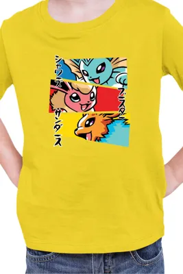 Obrázek produktu pro Dětské Triko Japan Manga Anime Comics Animation Pokeball Eevee Evolutions, 12-13 Jahr - 152 / Žlutá
