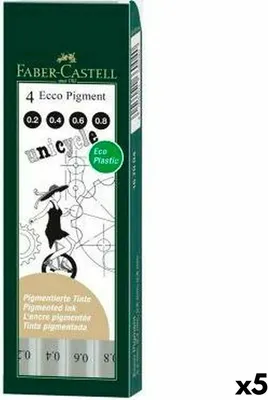 Produktbild von Marker-Set Faber-Castell Ecco Pigment Schwarz (5 Stück)
