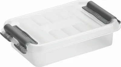 Produktbild von Aufbewahrungsbox mit Deckel 0,2 Liter Kunststoff 77x30x118mm transparent Packung mit 12 Stück