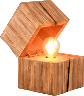Image de Lampe de table Treasure, bois clair, 1xE14x10W, bois, dimensions : 16x12x12 cm, IP20, Trio