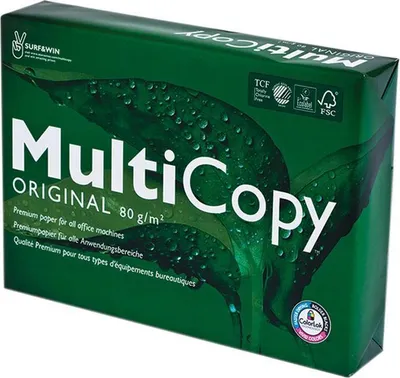 Imagen del producto de 5x MultiCopy 2100005143 Multifunktionspapier - A4, 80 g/qm, hochweiß, 500 Blatt, 2-fach gelocht