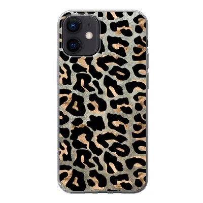 Produktbild von MuchoWow® Handyhülle Schutzhülle Hülle für iPhone 12 Tiermuster - Panther - Braun Silikon Softcase Handy Hülle - Schutzhülle
