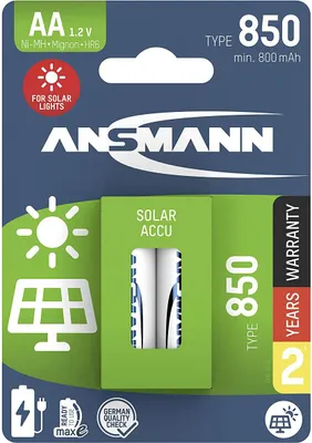 Immagine prodotto di ANSMANN Batteria ricaricabile NimH Solar AA 2s