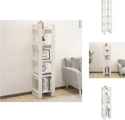 Produktbild von vidaXL Bücherregal/Raumteiler Weiß 41x35x160 cm Massivholz Kiefer - Bücherregale & Bücherschränke