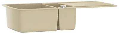 Image de vidaXL Évier en granit double évier beige