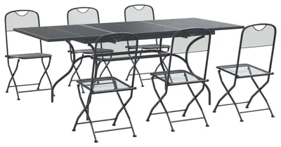 Image de Ensemble de jardin vidaXL 7 pièces, anthracite, 212 x 90 x 76 cm