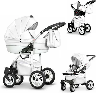 Produktbild von Kinderwagen-Set Craft Eco 4 in 1 in Weiß - 16 Teile - in 16 Farben erhältlich