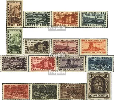 Produktbild von Briefmarken Saarland 1934 Mi 179-194 (kompl.Ausg.) postfrisch Volksabstimmung 1935